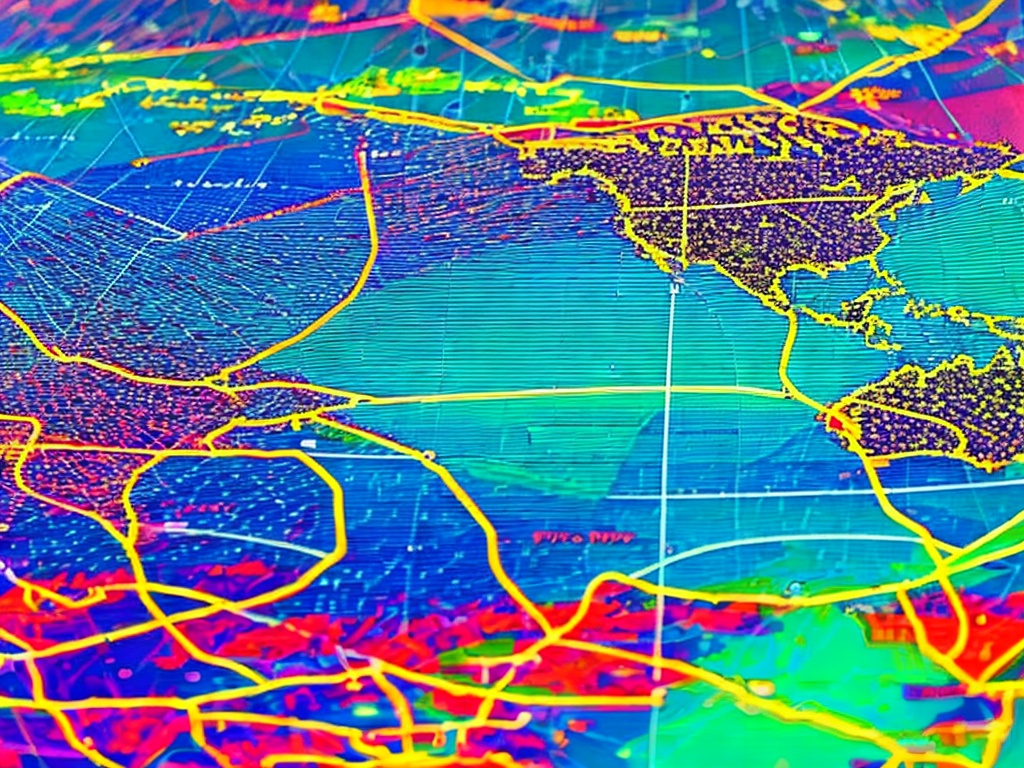 RAW photo, a close-up of a modern computer screen displaying a digital network map with highlighted free IP addresses, vibrant colors, 8k UHD, high quality, realistic photo, soft lighting