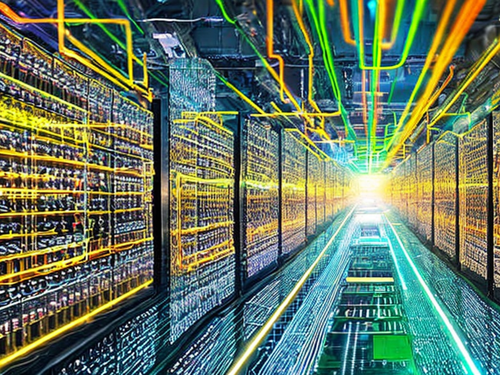 RAW photo, a conceptual digital artwork showcasing the flow of web traffic through an elaborate proxy server setup, illustrated with glowing network lines and data packets moving seamlessly through a vibrant server room, 8k UHD resolution, high-quality, cinematic depth.