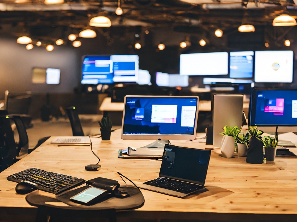 RAW photo, a professional workspace showcasing a computer screen with configuration settings for a SOCKS5 server, with an open laptop and technical manuals in the background, warm lighting for a techy yet cozy vibe, 8k uhd, high resolution