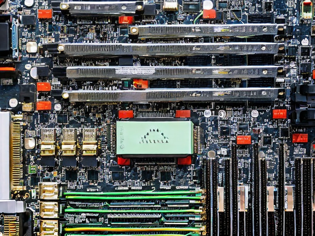 RAW photo, a detailed view of computer hardware displaying networking components that could facilitate a SOCKS5 proxy server, with an emphasis on cables and connections, ambient lighting highlighting the tech, 8k UHD resolution, high quality, realistic photo