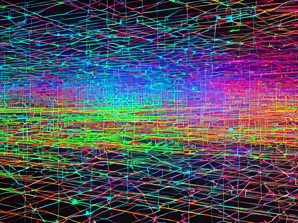 RAW photo, an abstract representation of networking with glowing digital nodes interconnected, symbolizing IP addresses, with a dark background and vibrant colors, high dynamic range shot for depth and clarity, 8k UHD resolution, film grain effect