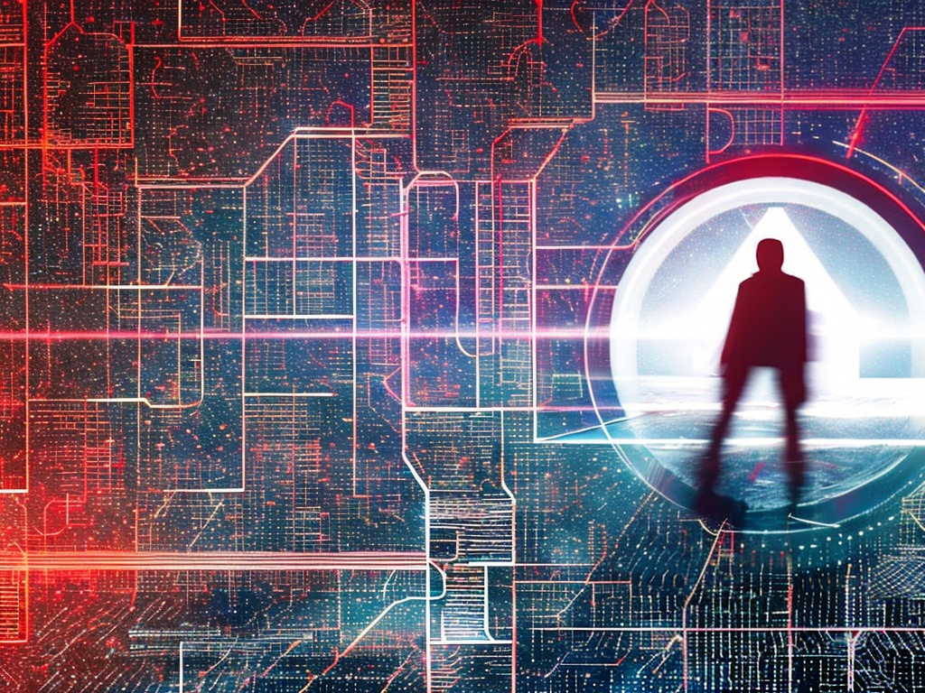 RAW photo, a visual metaphor for online anonymity showing a person's silhouette surrounded by a digital shield with multiple layers representing IP proxies, high-tech and digital design, 8k UHD resolution, high quality, dark and mysterious ambiance, computer-generated image