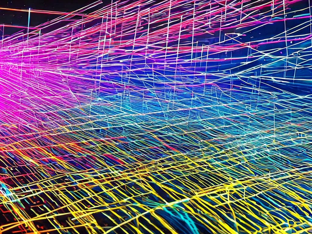 RAW photo, an abstract visualization of network traffic routing through multiple proxy servers using Go programming language, depicted with colorful data streams and translucent server icons, 8k UHD resolution, high quality, digital artwork