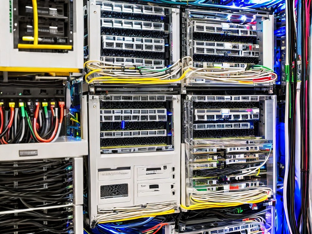 RAW photo, a detailed close-up of a modern networking setup featuring a SOCKS proxy server in a sleek, organized server room, cables neatly arranged, LED indicators glowing, 8k uhd, high quality, realistic photo, film grain, Fujifilm XT3