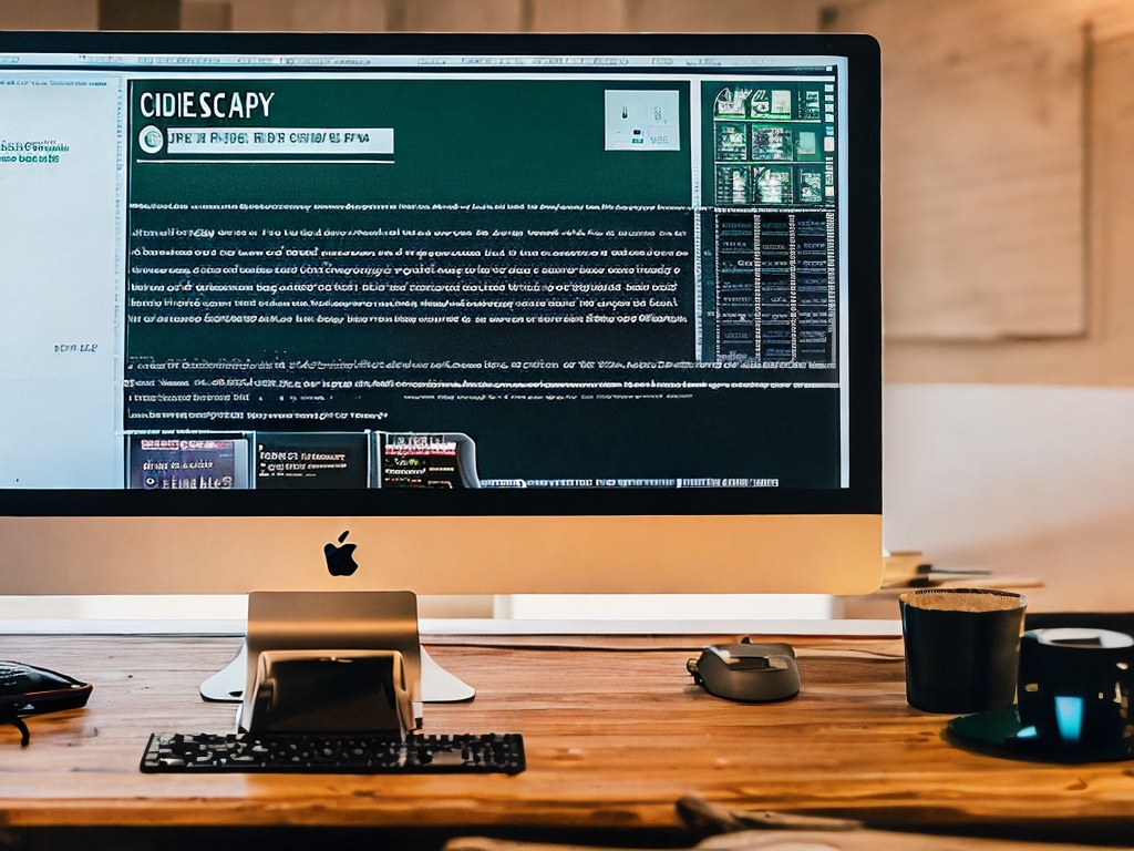 RAW photo, a computer screen displaying Scrapy code with highlighted sections showcasing proxy configuration details, a programmer's workspace in the background with coding books and a coffee cup, soft ambient lighting, 8k uhd, high quality, realistic photo, film grain, Fujifilm XT3