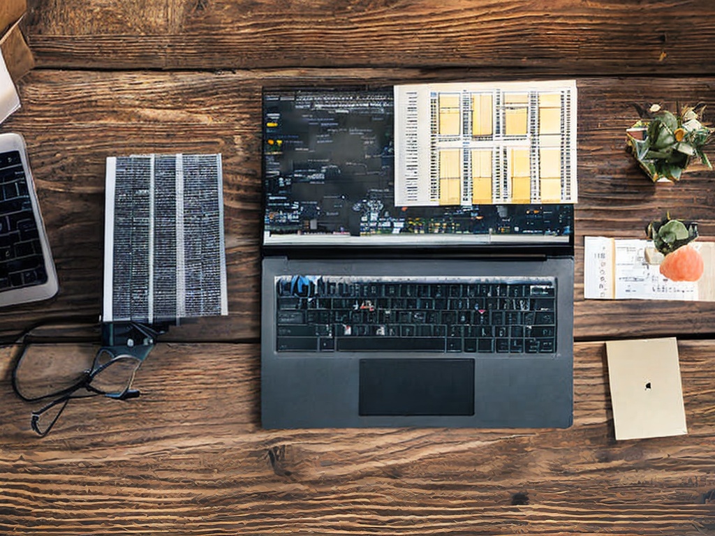 RAW photo, an overhead view of a laptop running Scrapy with visible proxy settings in the terminal, surrounded by programming notes and a blueprint of a web scraping project, warm desk lighting creating a cozy atmosphere, 8k uhd, high resolution, realistic photo, subtle film grain effect, Fujifilm XT4