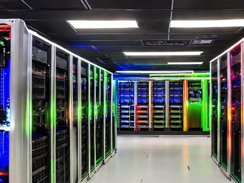 RAW photo, a modern server room filled with racks of networking equipment, showcasing high-speed connections, colorful LEDs, and cables, soft ambient lighting creating an atmospheric tech environment, 8k UHD, high detail focusing on networking equipment.