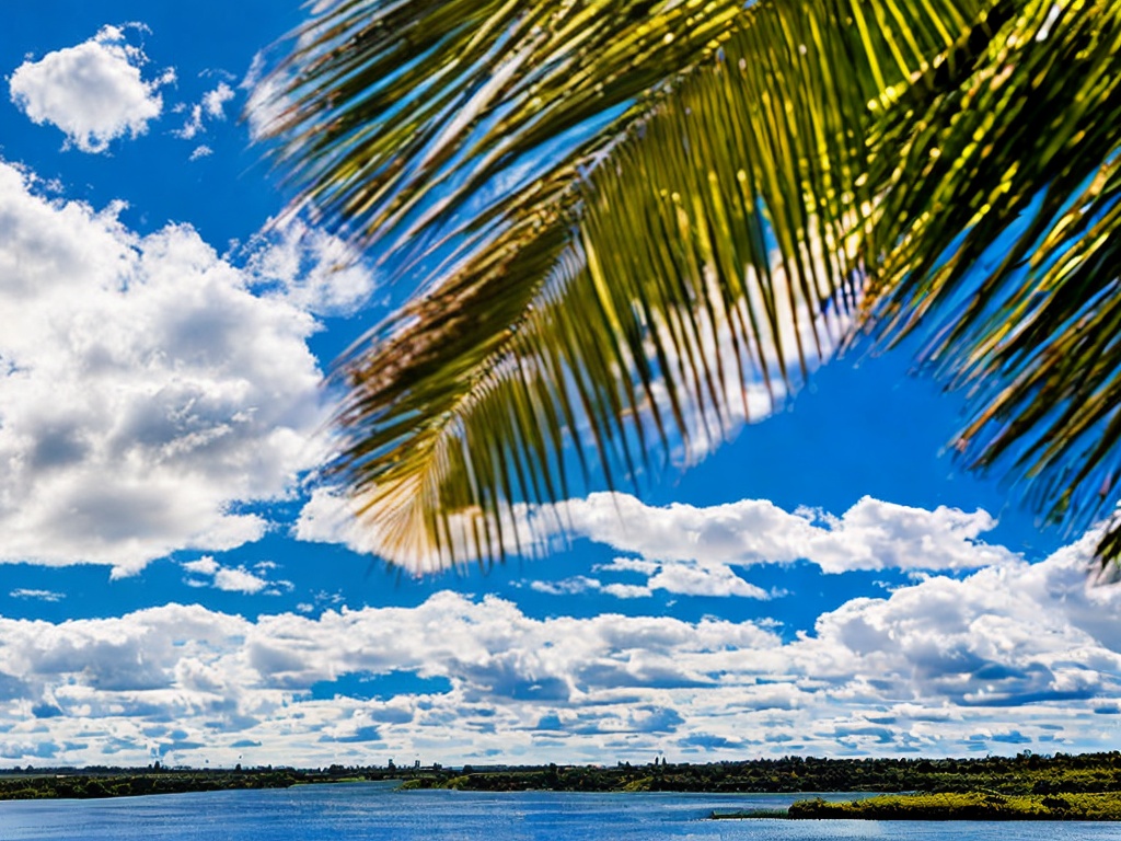 RAW photo, a dramatic landscape featuring fluffy white clouds against a vibrant blue sky, capturing the beauty of a clear day, soft natural lighting, 8k uhd, high detail, realistic photo, Nikon D850