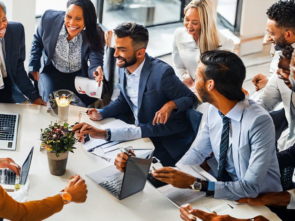 RAW photo, a diverse group of corporate agents in a meeting room strategizing over business plans, showcasing dynamic interaction and teamwork, bright overhead lighting, 8k UHD resolution, capturing intricate expressions and details with a high-quality DSLR camera