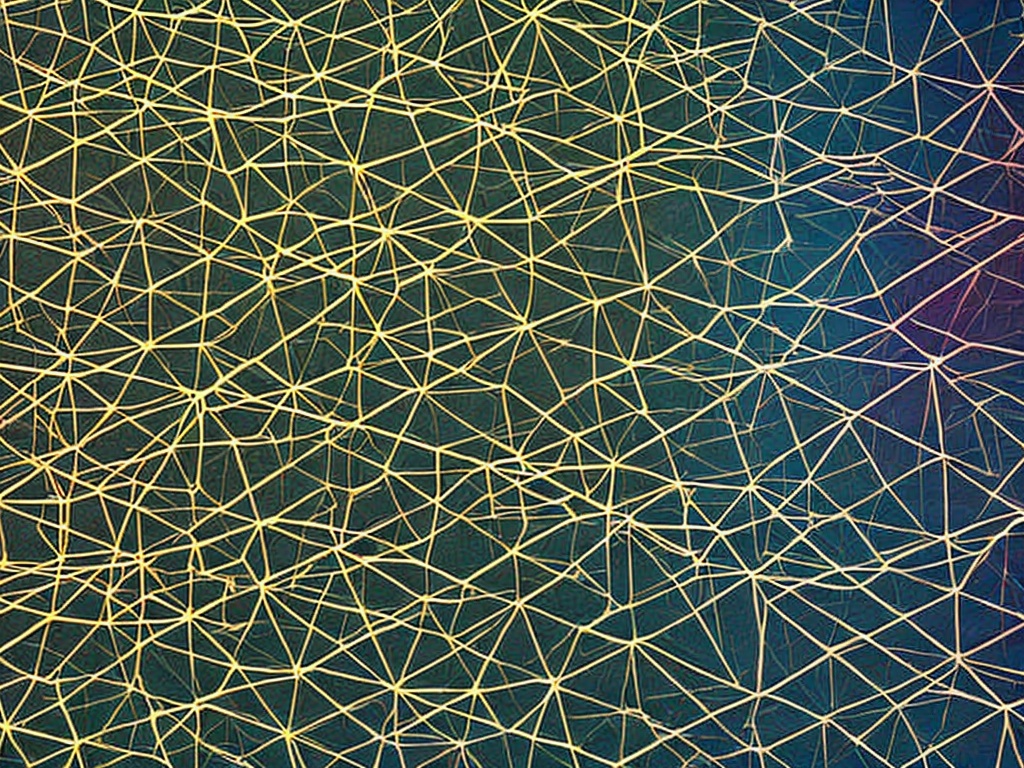 RAW photo, an abstract representation of network nodes connected by lines, visually demonstrating proxy connections with vibrant colors against a dark background, high-quality digital art, 8k UHD resolution, cinematic depth of field