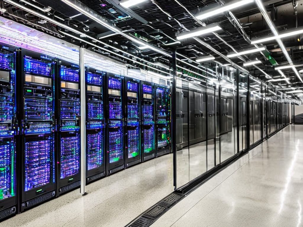 RAW photo, a close-up of a modern computer server room filled with network hardware, wires and blinking lights, conveying the concept of IP proxies, with dynamic lighting that highlights the intricate details, 8k uhd, high quality, realistic photo, subtle film grain, Fujifilm XT4