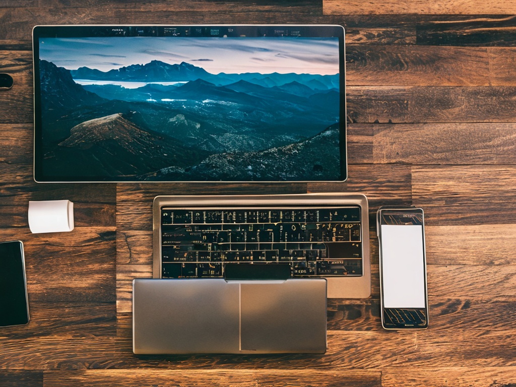 RAW photo, an overhead shot of a laptop on a desk, open to a terminal shell with commands for configuring a proxy connection, accompanied by tech gadgets, warm lighting, 8k UHD, realistic texture and film grain