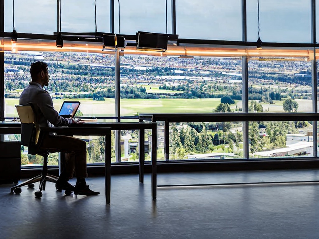 RAW photo, a wide shot of a programmer in a modern office executing shell scripts for a proxy configuration on multiple screens, natural daylight filtering through the window, high detail capture, 8k UHD, showcasing an engaging and productive environment.