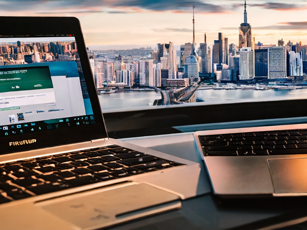 RAW photo, a close-up of a laptop with a network configuration screen open, displaying proxy settings, with a futuristic cityscape in the background, moody lighting, 8k uhd, high quality, realistic photo, subtle film grain, Fujifilm XT3