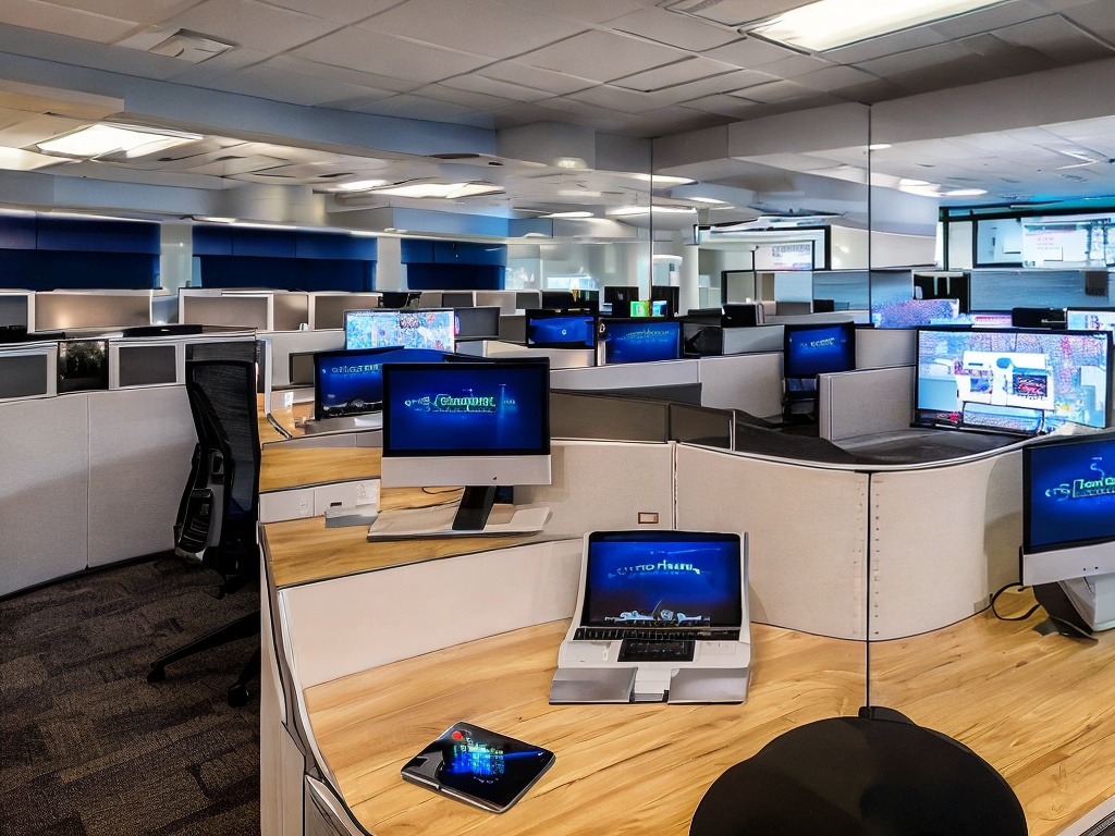 RAW photo, an office workspace equipped with multiple screens showing various network protocols, including Socks5, with dim, moody lighting to emphasize a high-tech vibe, 8k uhd, ultra-detailed, realistic photo, Fujifilm XT4