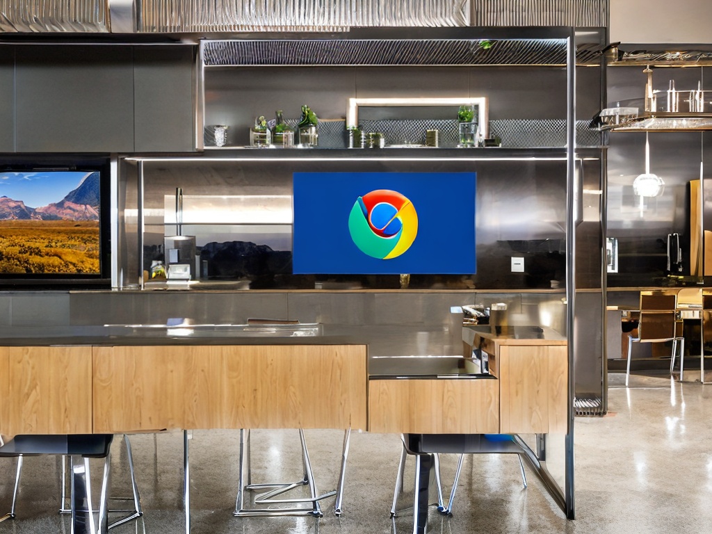 RAW photo, a visually engaging display of multiple icons representing proxy servers connected to a Chrome browser logo, digital art style but with realistic photographic elements, illuminated in a modern workspace setting, 8k UHD, showcasing the integration of technology in daily use.