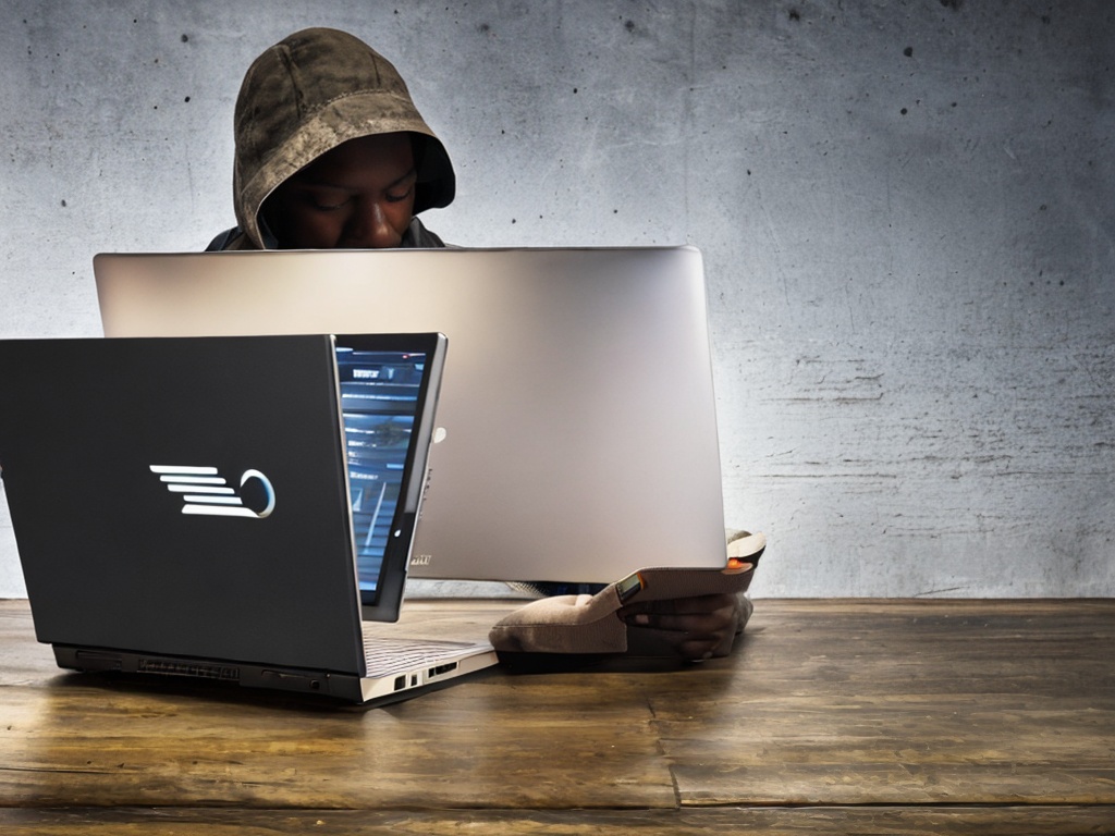 RAW photo, a conceptual image of a person using a laptop with a digital shield overlay representing online privacy and IP proxy services, dark and moody lighting, 8k UHD, high resolution, realistic image, infused with a sense of security and technology