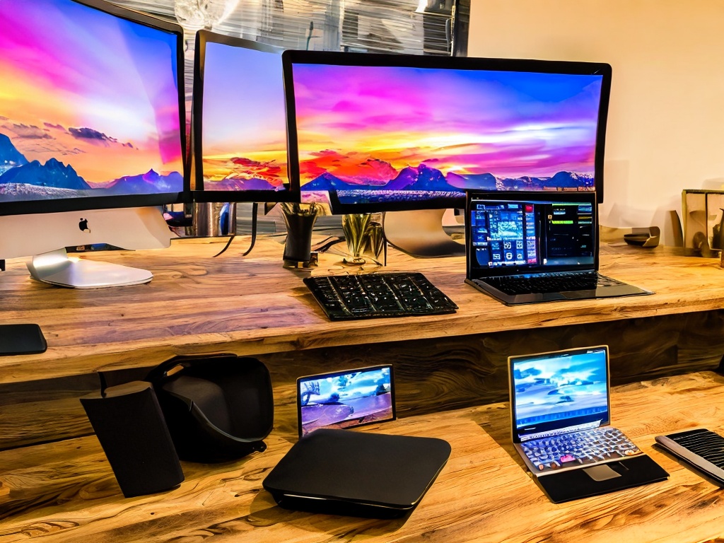 RAW photo, an artistically arranged desk with multiple devices (laptop, smartphone) showing various settings and IP configurations for SOCKS5 proxies, warm lighting creating an engaging atmosphere, 8k uhd, high-resolution image, capturing intricate details