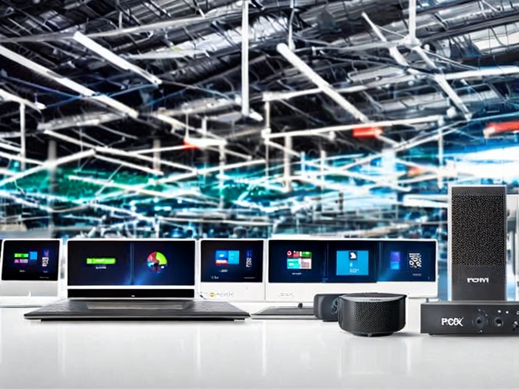 RAW photo, a conceptual image showing multiple interconnected devices on a network, illustrating the use of proxy IPs, with soft focus on the background and detailed views of the devices, 8k uhd, realistic photo, high dynamic range