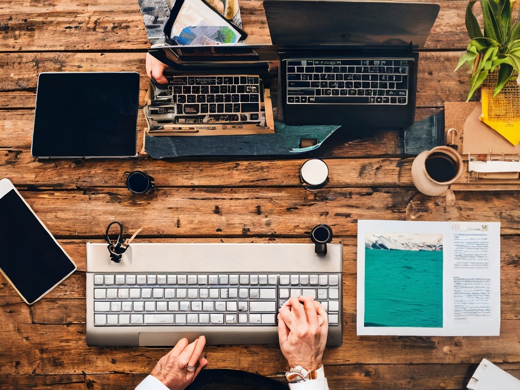 RAW photo, an overhead view of a developer's workspace, including a monitor featuring a Python script that configures proxy settings, notepads with various Python libraries and tools, with warm ambient light, 8k UHD resolution, high-quality image with detailed focus