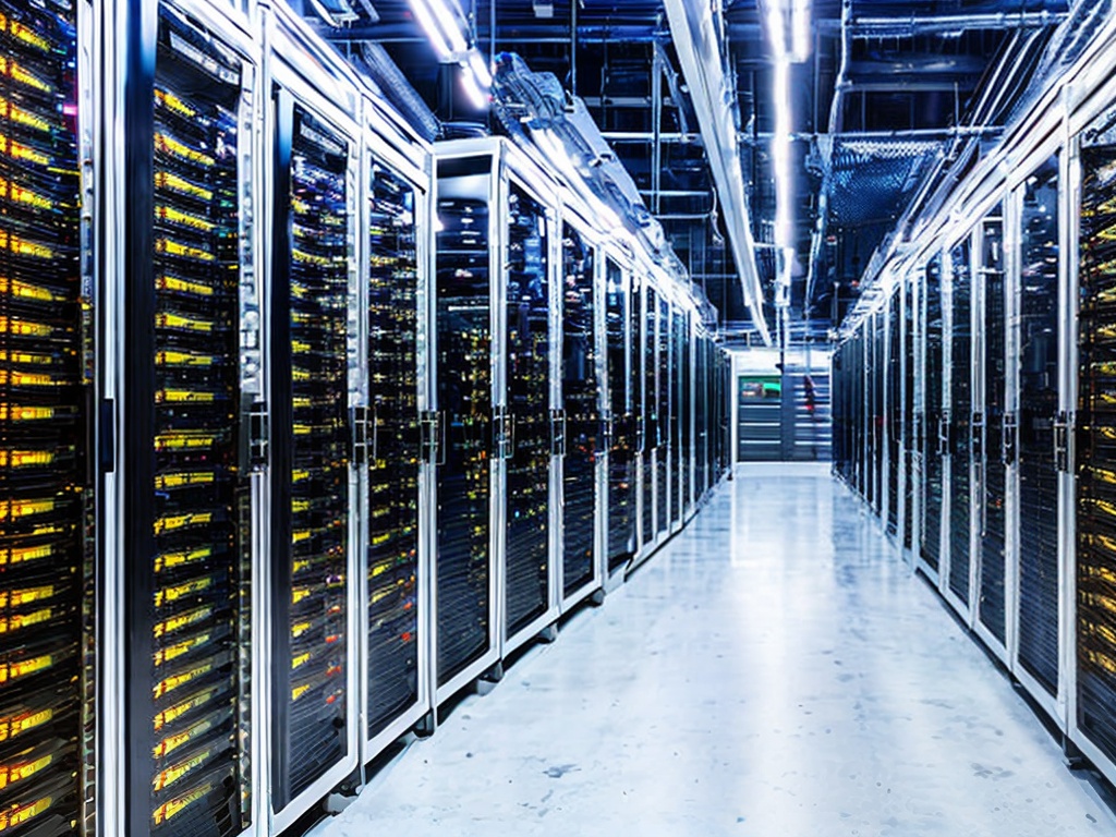 RAW photo, a modern server room filled with high-tech networking equipment, showcasing racks of servers with blinking lights, emphasizing the concept of IP proxy pools, cinematic lighting, 8k uhd, high quality, realistic photo, film grain, Fujifilm XT3