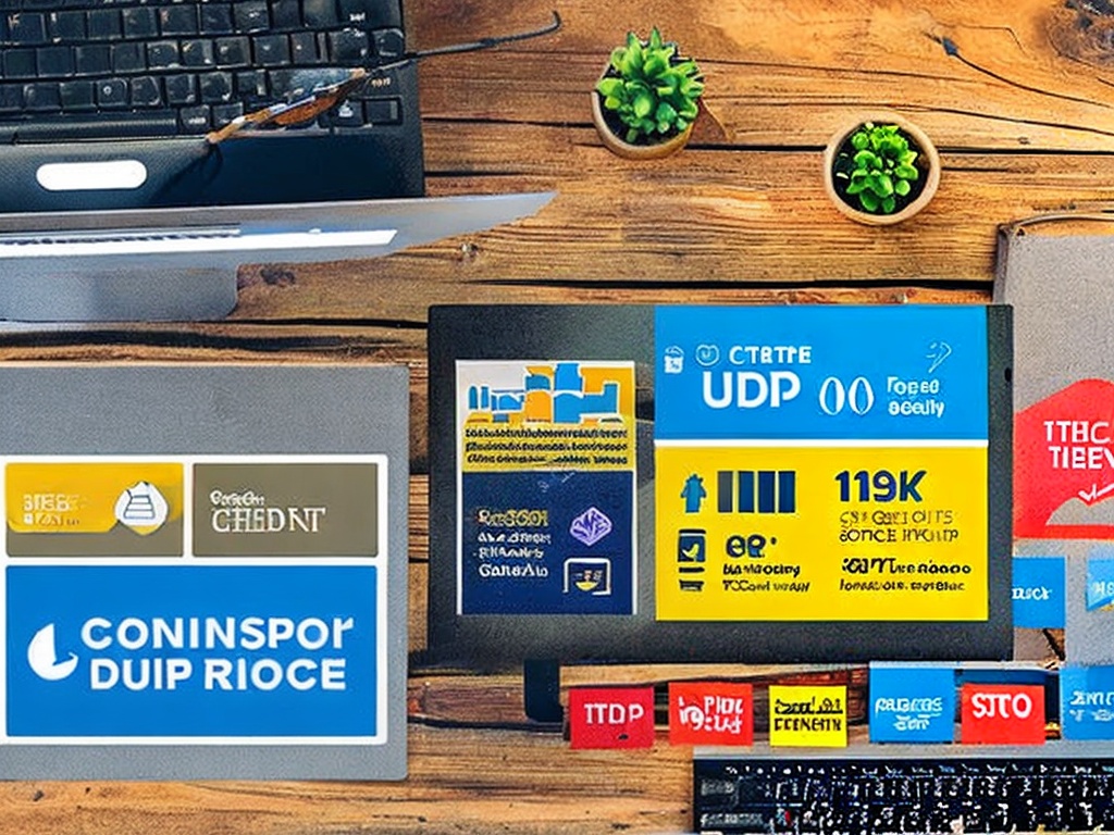 RAW photo, an infographic-style layout comparing socks4 and socks5, featuring icons and text highlighting their differences in capabilities, such as support for UDP vs TCP connections, laid out on a desktop surface with a laptop in the background, 8k UHD, high resolution