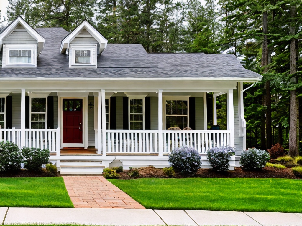 RAW photo, exterior view of a classic American suburban home with static architecture, featuring a well-maintained lawn and a white picket fence, captured in soft, natural lighting, 8k UHD, high quality, realistic photo, film grain effect, taken with a Canon EOS R5