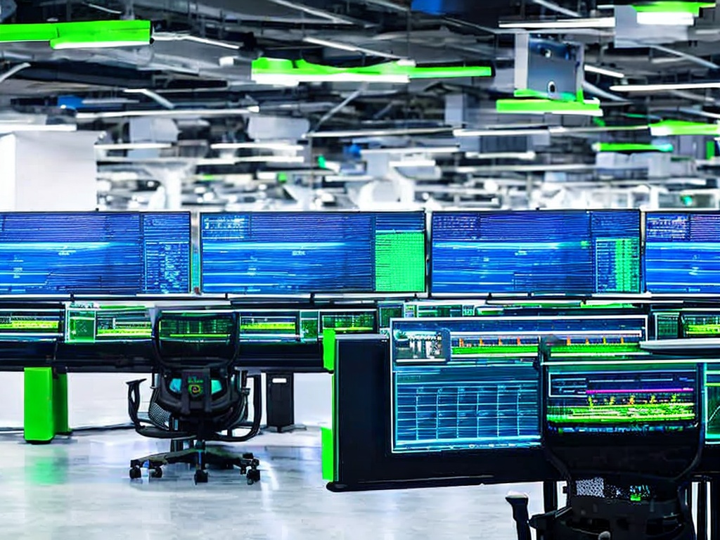 RAW photo, a high-tech digital workspace with multiple computer screens displaying IP proxy data and analytics, glowing blue and green lights, 8k UHD, high quality, realistic photo, film grain, Fujifilm XT3