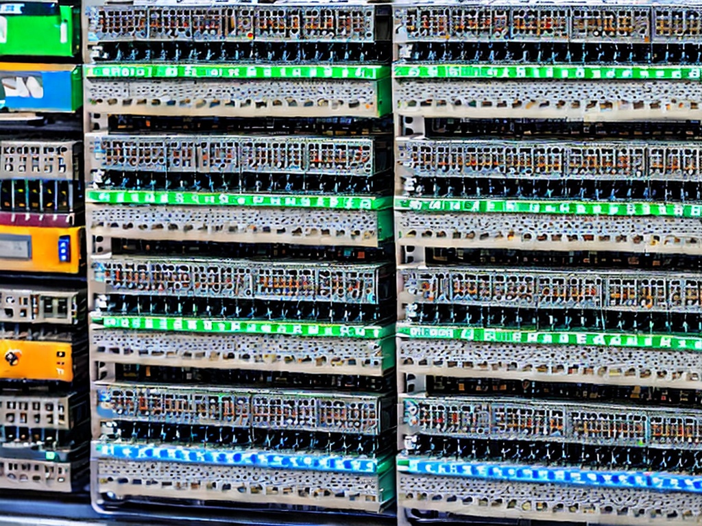 RAW photo, a close-up shot of a network switch with numerous blinking lights indicating active connections, representing an IP proxy pool environment, detailed textures, 8k UHD, high resolution, professional lighting, subtle film grain