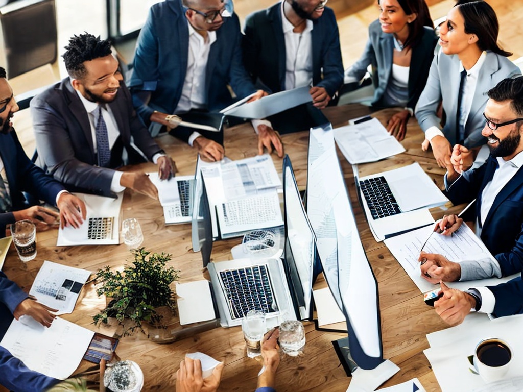 RAW photo, a team of diverse financial advisors discussing investment strategies around a conference table, with charts and financial reports in front of them, warm lighting creating a collaborative atmosphere, 8k UHD resolution, high-quality, realistic image