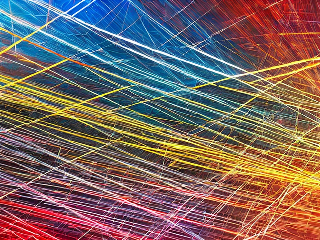 RAW photo, an abstract representation of data flow and network connections in a digital architecture, illustrating the concept of a proxy pool, with vibrant colors and dynamic lines representing traffic, shot in high detail and clarity, 8k UHD, high resolution, realistic visual style.