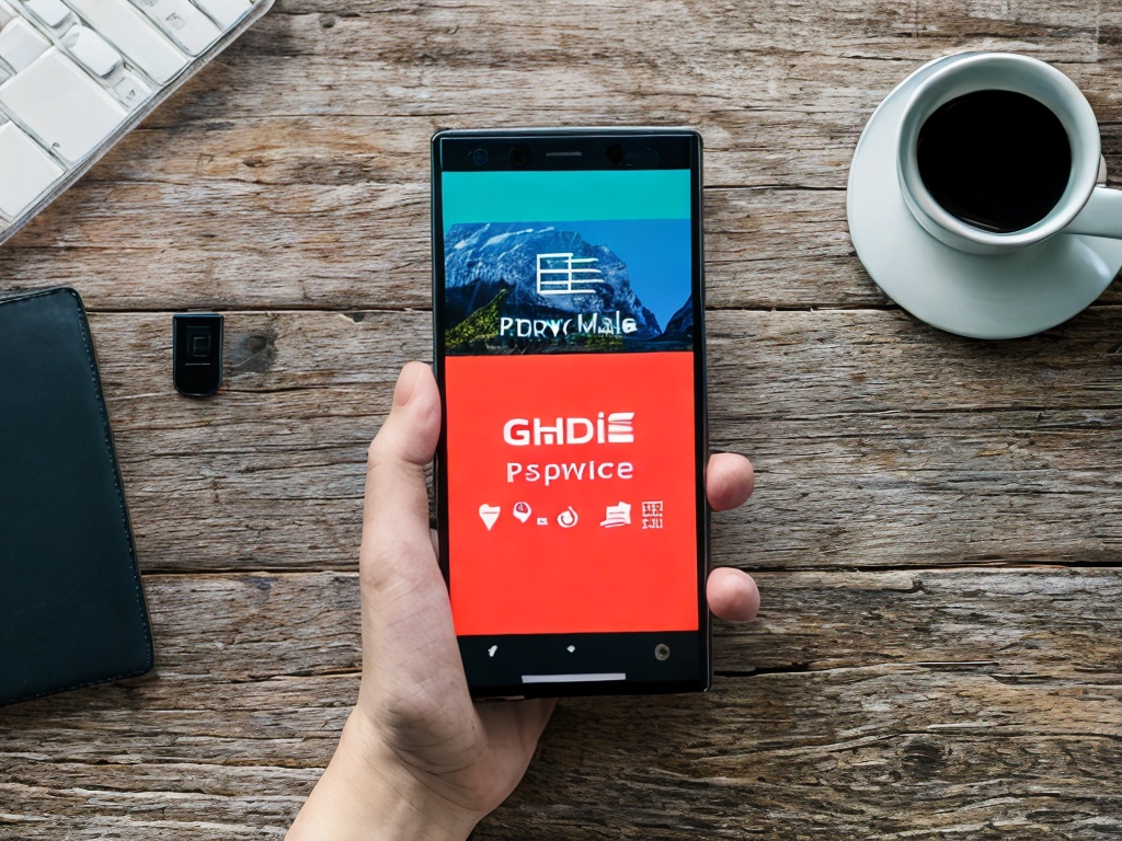 RAW photo, a hand holding a smartphone displaying an app that compares proxy IP services and their respective prices, with a blurred background of an office setting, bright and engaging lighting, 8k uhd, high quality